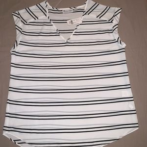 White and black striped blouse
